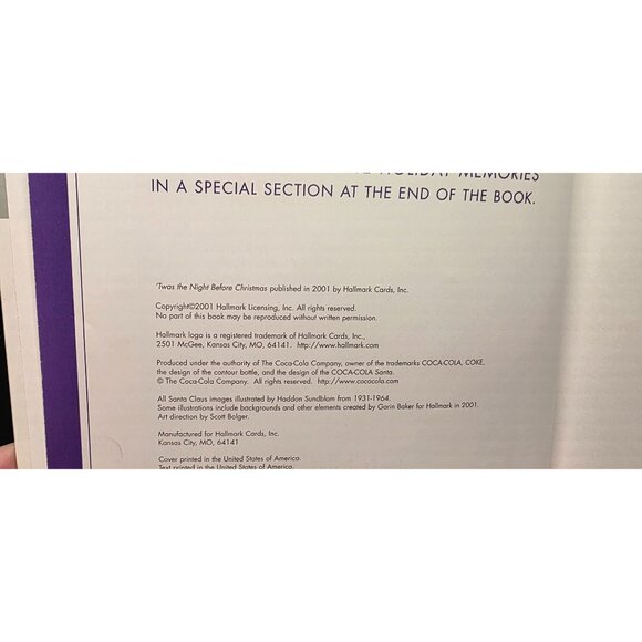 Vintage Hallmark 'Twas the Night Before Christmas by Clement C. Moore Coca-Cola - Picture 7 of 8